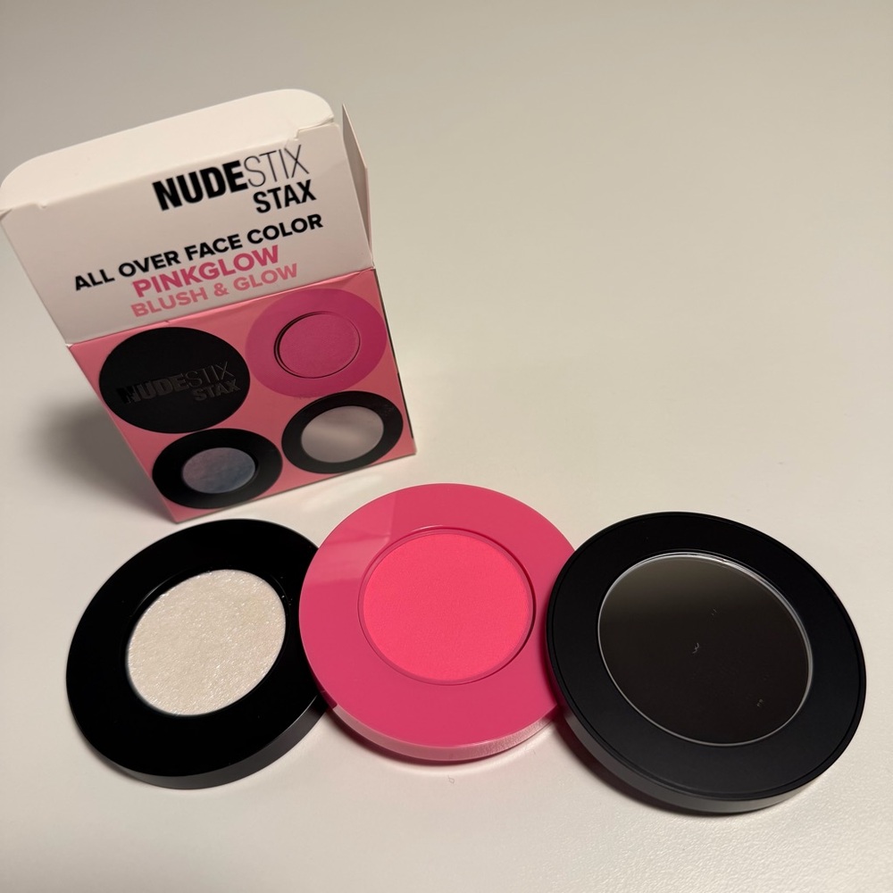 NEW Nudestix Pink Glow Stax Set Blush Balm Magenta Matte & Eye Lights Magic Aura